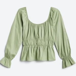 Light green flowey top